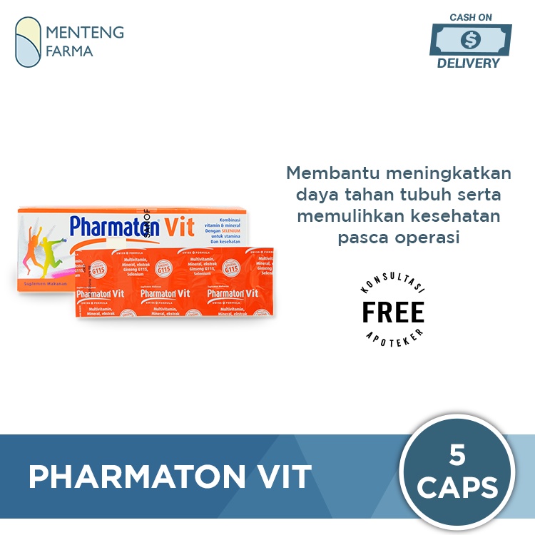 Pharmaton Vit 5 Tablet - Suplemen Penambah Energi dan Stamina