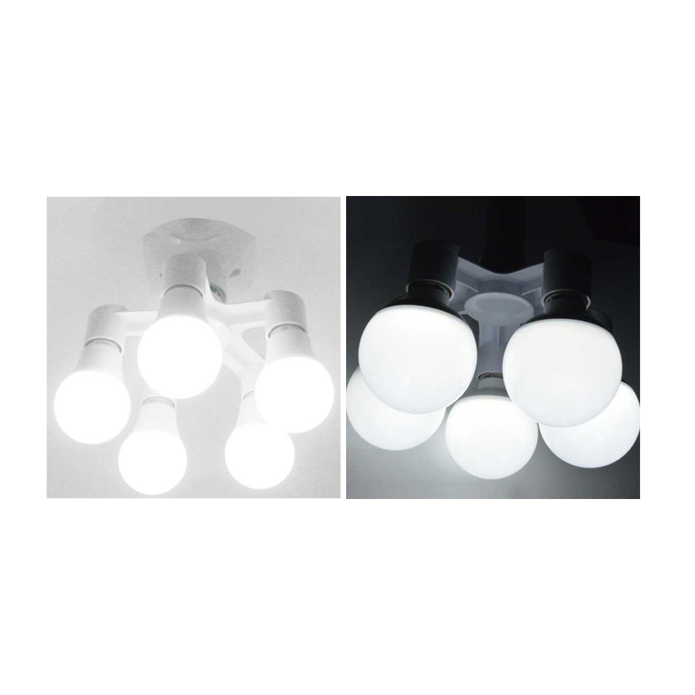 Fitting E27 Cabang 5 Lampu Bohlam Studio - HUH-4851 - OMLL5AWH White