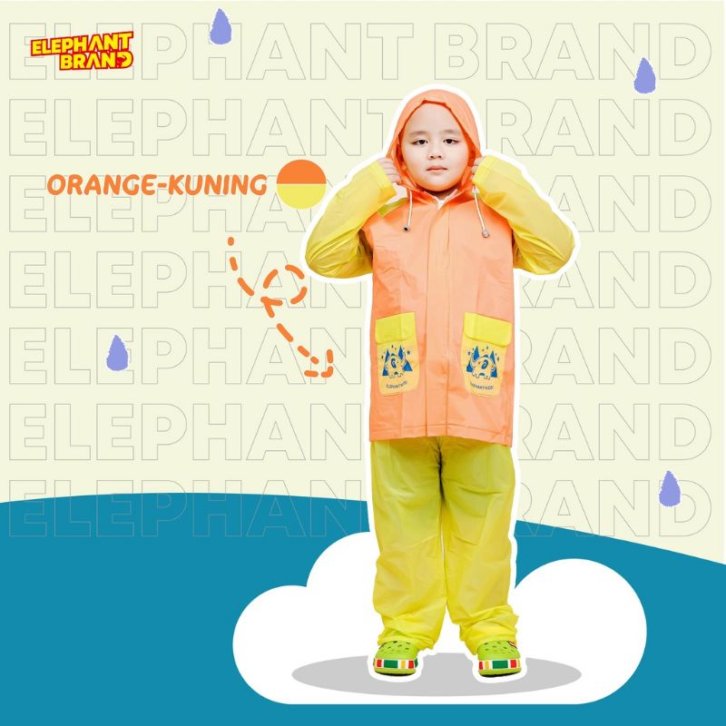 Jas Hujan Jaket Celana Kidz Elephant Brand