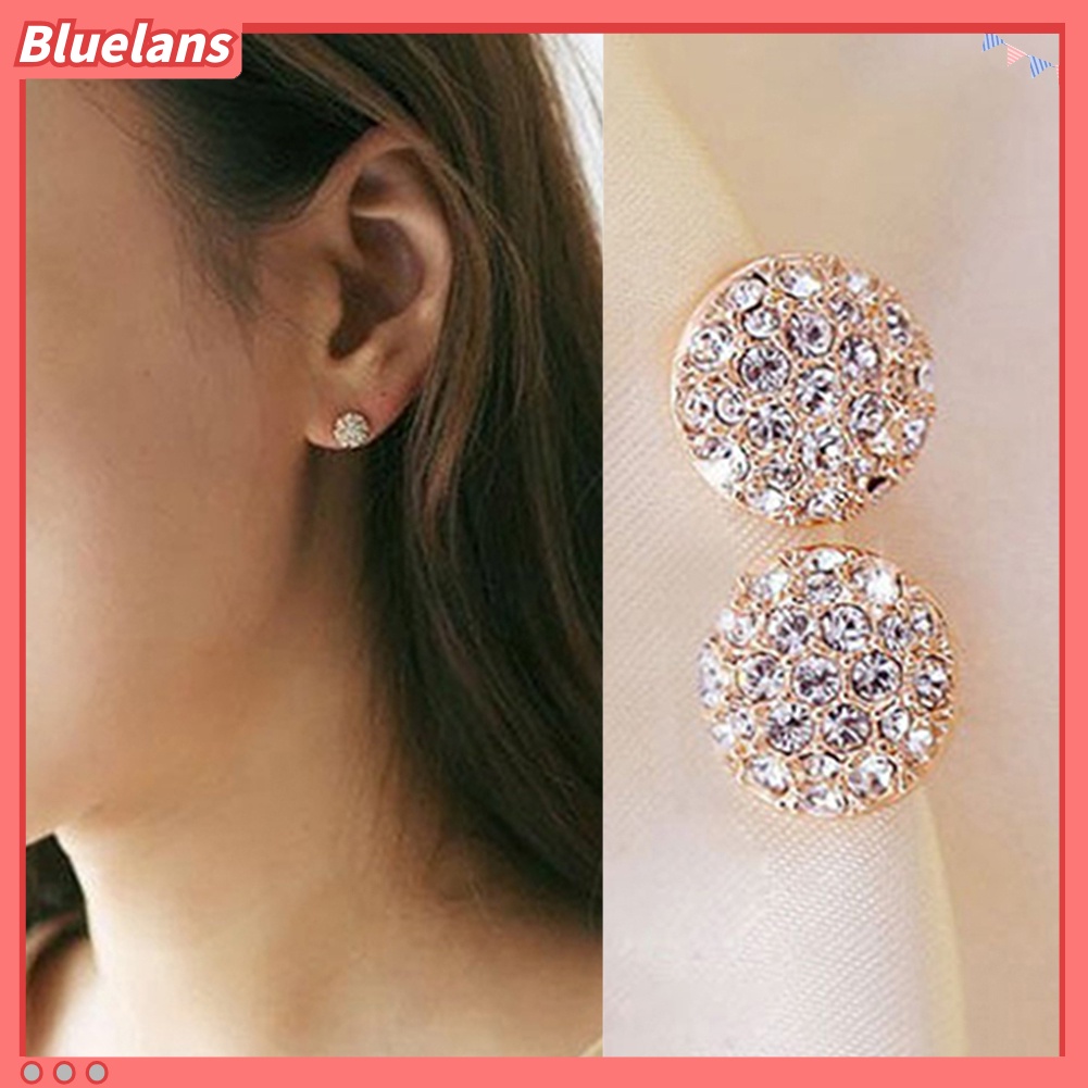 Bluelans Women Fashion Elegant Circle Crystal Rhinestone Ear Studs Earrings Jewelry