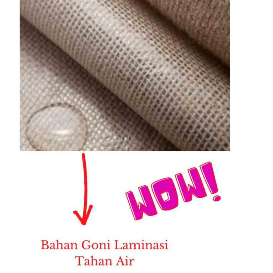 

Trendy Tas Goni Laminasi / Tas Burlap Laminasi / Jute Bag - MOTIF KANVAS 오빠