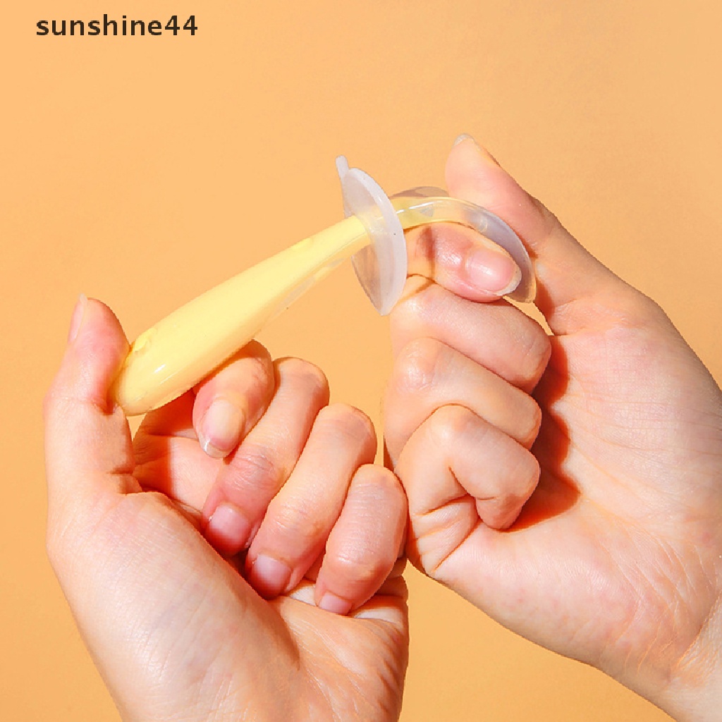 Sunshine Sendok Silikon Anti slip Untuk Bayi Belajar Makan