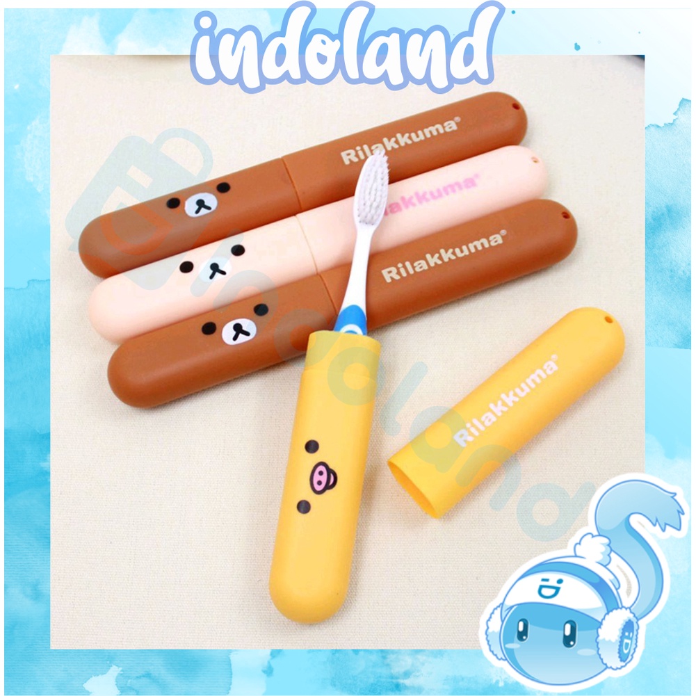 ☀INDOLAND☀ Kotak Sikat Gigi Motif BeruangTempat Sikat Gigi Portable Travelling Toothbrush Case Rilakuma R777