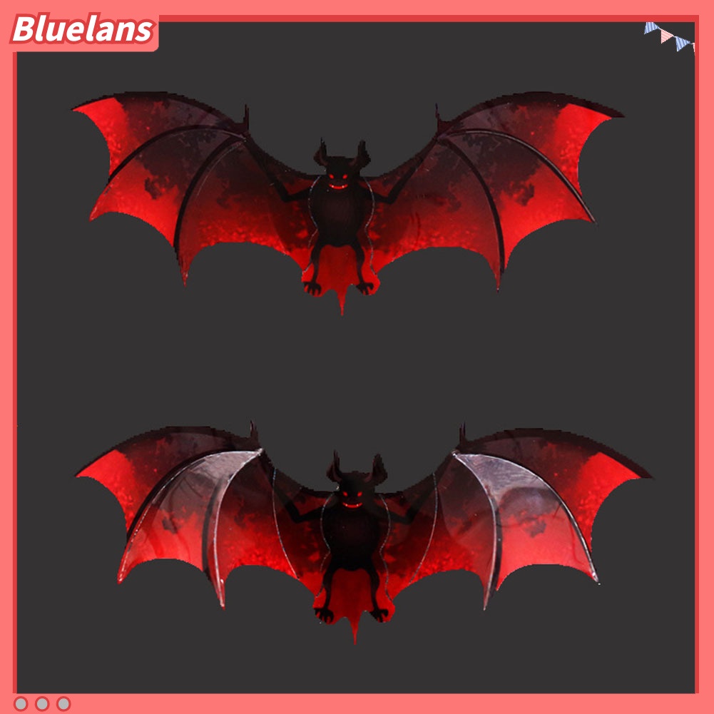 12pcs Stiker Dinding Decal Desain Pumpkin Bat 3D Dapat Dicopot Untuk Dekorasi Pesta Halloween