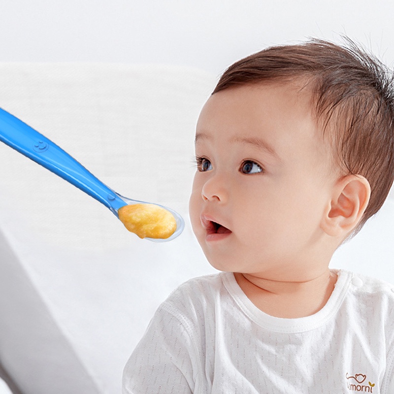 Sendok makan bayi silikon lentur / baby safety spoon/Sendok Makan Silikon Bayi Baby Safety Spoon Food Grade Silicone (B259)