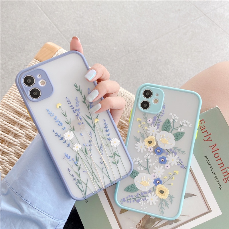 PRINTING HYBRID Flower 3 case iphone 6 7 8 plus x xr xs max 11 12 pro max vivo Y19 y21s y33s 4G y21 2021 y53s y51 2020 s1 v9 v15 y12 y15 y17 y20 y20s y20i y12s y30 y50 y91 y93 y95 y91c