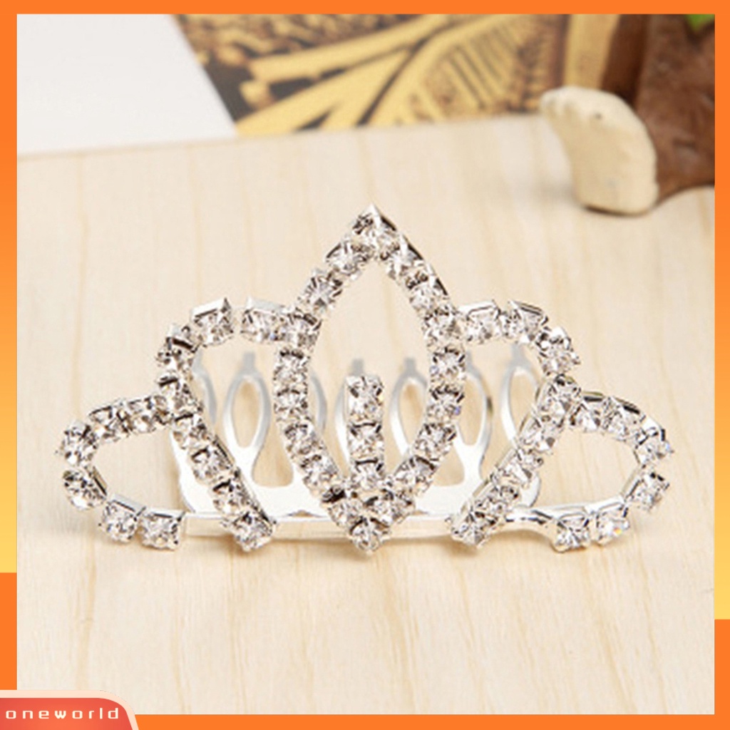 |Onewo Dress Mini Lengan Pendek Untuk Wanita| Jepit Rambut Bentuk Mahkota Tiara Princess Aksen Berlian Imitasi Untuk Anak Perempuan