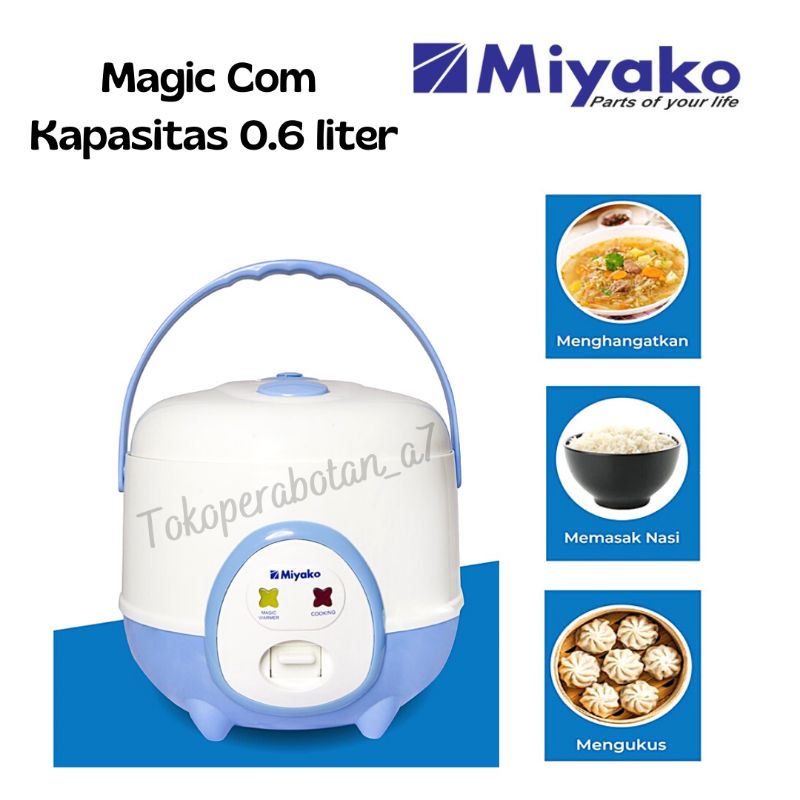 Magic com Miyako MCM-606A/B /magic com 0.6liter miyako/magic com kecil/rice cooker kecil/penanak nas