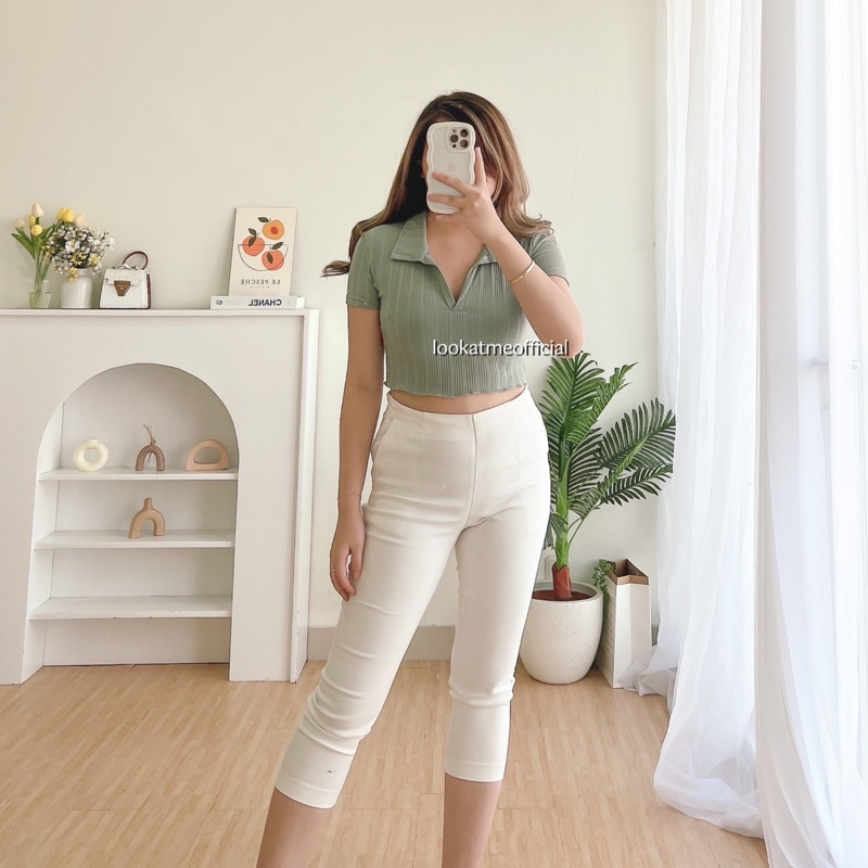 Aurelia Top - Atasan Basic Crop Top Wanita Knit Premium 6344