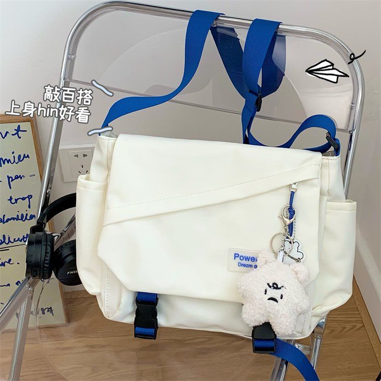 ☇⊕Trendi In Tooling Style Messenger Bag Pria Jepang Liar Kapasitas Besar Satu Bahu Messenger Tas Siswa Kelas Tas Wanita