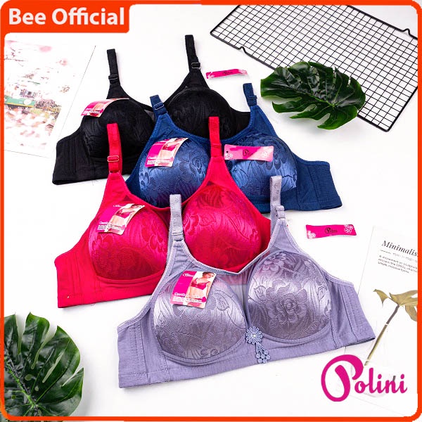 BEE - Bra Bh Wanita Jumbo Tanpa Kawat Bh Wanita Kait 3 Pakain Dalam Wanita G177