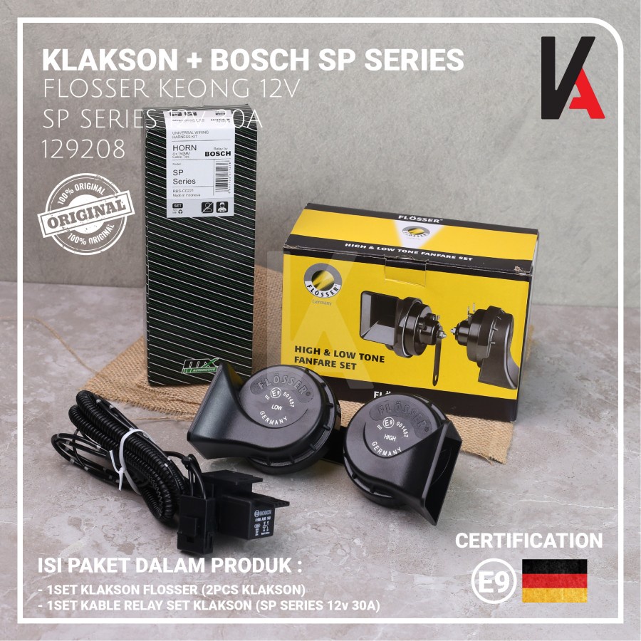 KLAKSON KEONG BMW FLOSSER (FER) + KABEL RELAY VR-BLACK ORIGINAL