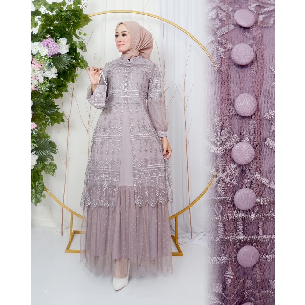 Permata Olshop / Kebaya Gamis Nauma JN / Kebaya Modern / Gamis Kondangan / Gamis Pesta Mewah