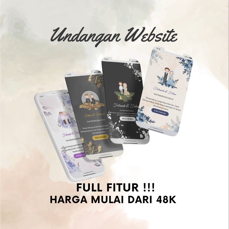 Undangan Digital Website Pernikahan custom | Menggunakan Foto &amp; Tanpa Foto | Undangan Digital Web