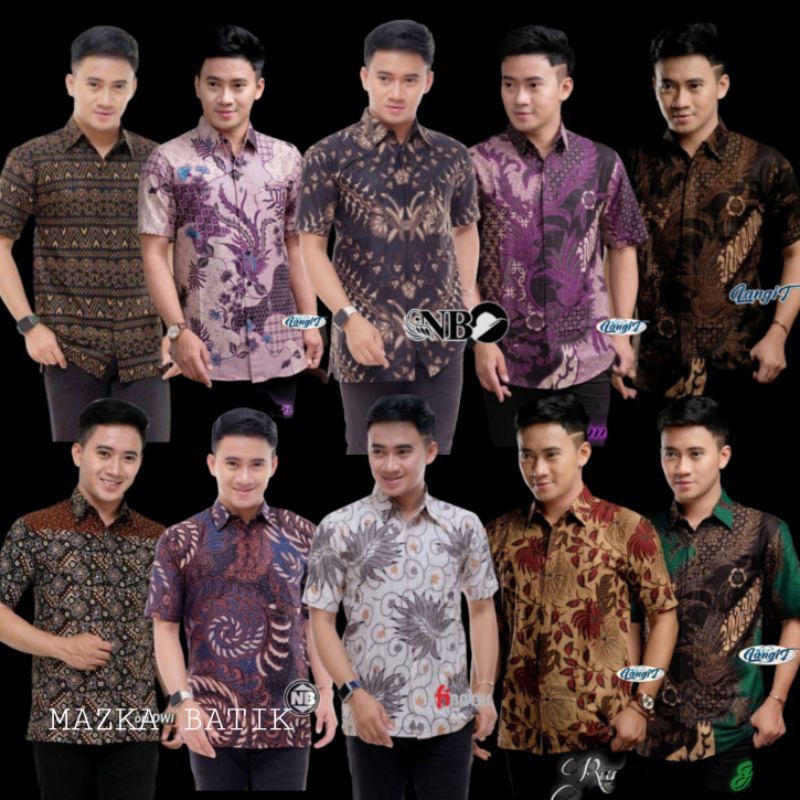 022 Zahira Batik HRB026 Kenongo Hem Kemeja Batik Pria Lengan Pendek Katun Primis Halus M L XL