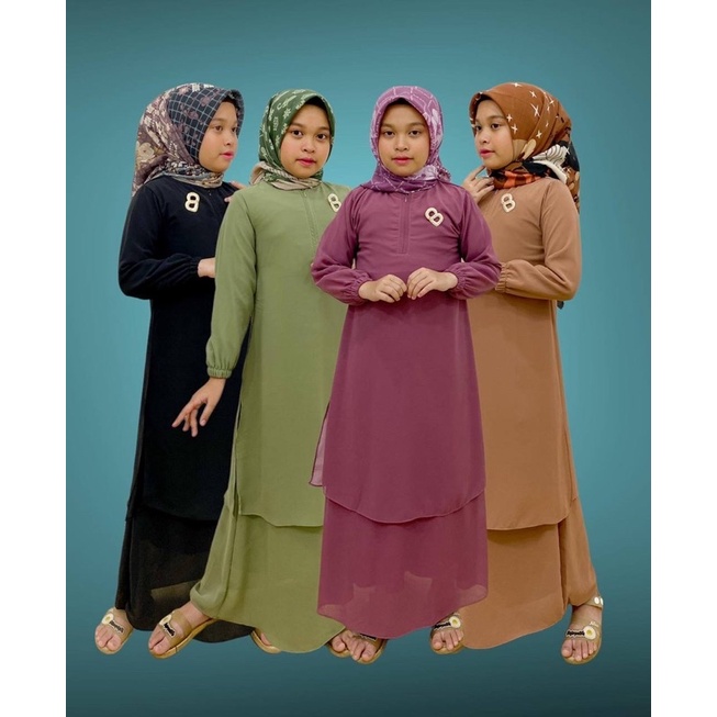 PB Prilly Busana - SURIA GAMIS ANAK  - GAMIS POLOS ANAK - MUSLIM - MEWAH