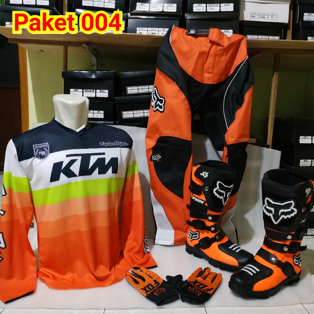 promo satu set sepatu cross trail jersey sett dan glove print terlaris setelan offroad motor cross t
