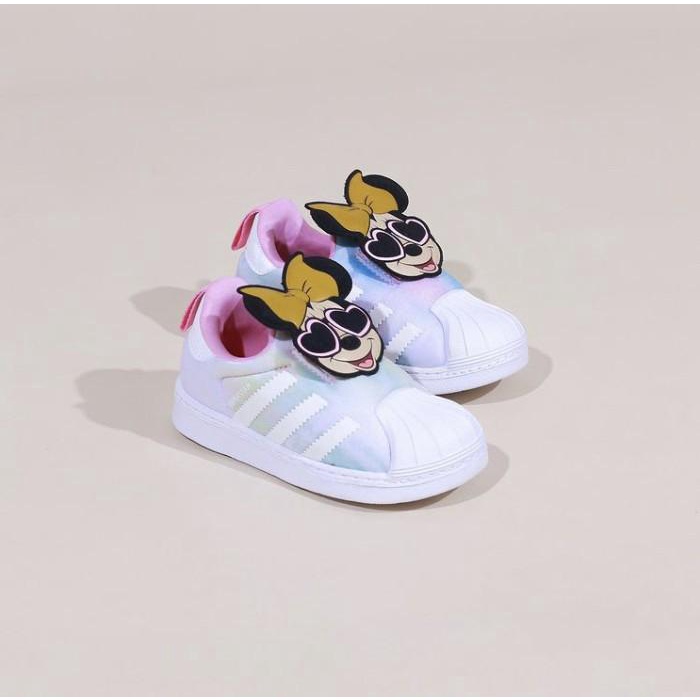 DISNEY X ADIDAS SUPERSTAR 360 BABY TODDLER CRYSTAL WHITE" ORIGINAL