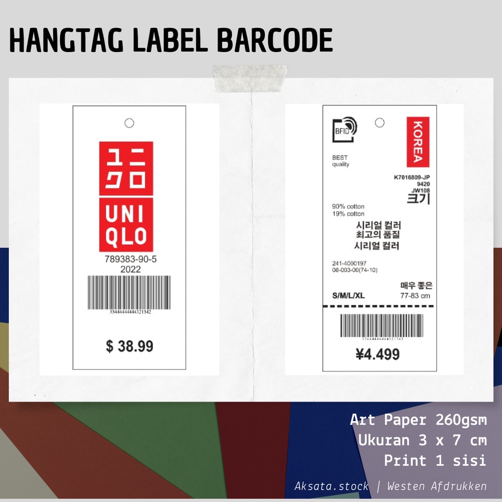 

Hang tag / Hangtag Barcode Label Import / Hangtag Baju Label Baju Import