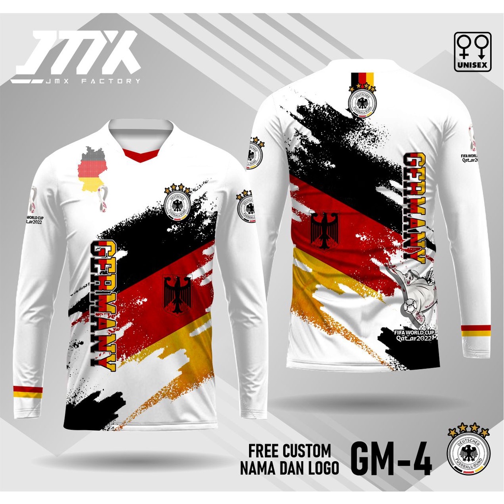 kaos jersey jerman piala dunia qatar 2022 kaos piala dunia lengan panjang