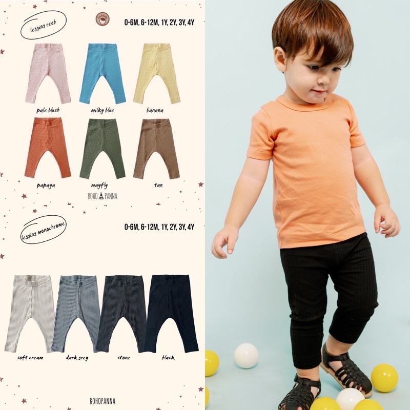 Bohopanna Legging Monochrome 0-4thn / Legging Bayi Anak Unisex