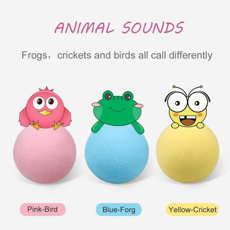 Mainan Kucing Bola Aroma Catnip Ball Frog Sound - SOUND BIRU