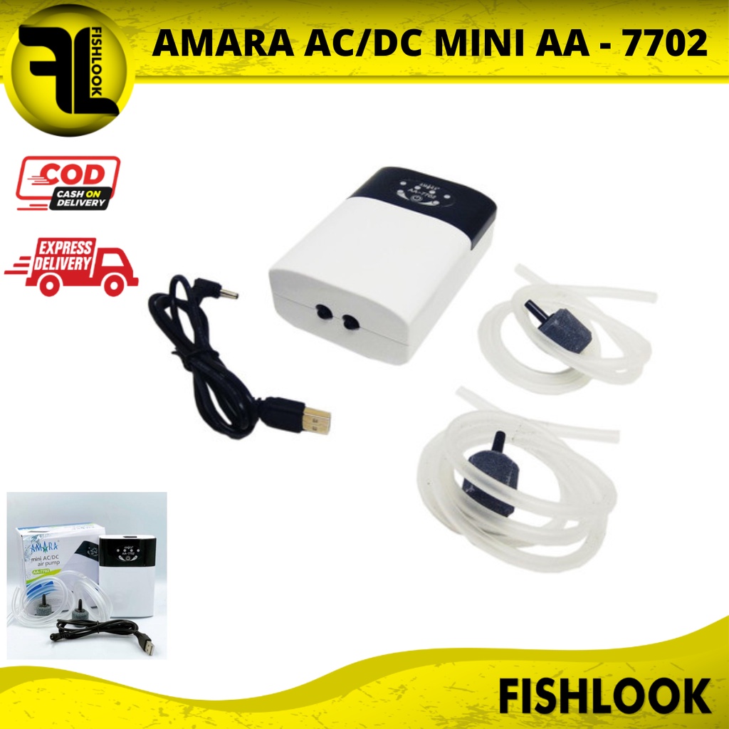 Amara Mini AA 7702 AC-DC USB pompa udara aerator Amara AA7702