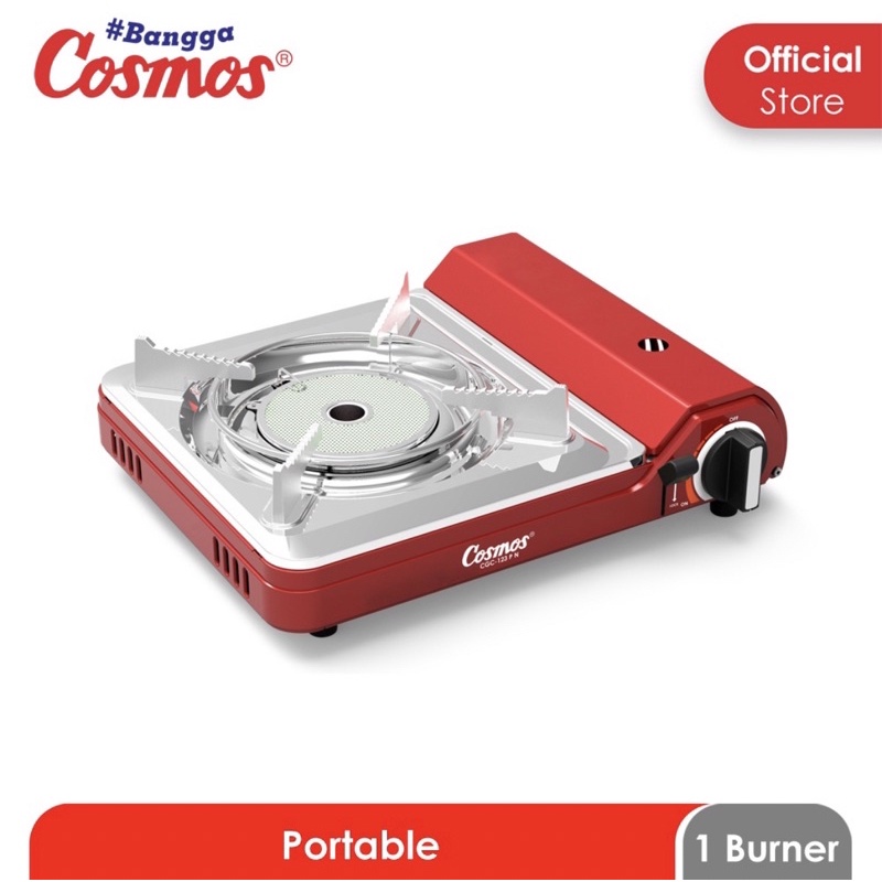 [ Cosmos ] Kompor Kemping / Gas Stove  / Gas Kaleng Cosmos CGC 123P N ( Merah / Coklat )