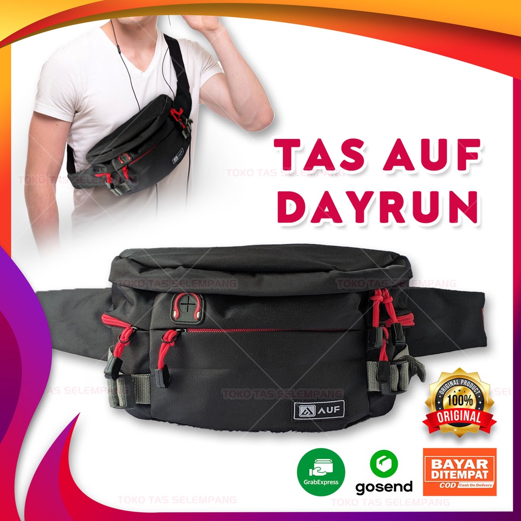 Tas Selempang Slempang Pria AUF DAYRUN Waistbag Pinggang Cowok Slingbag Selendang Dada Depan Laki Pr