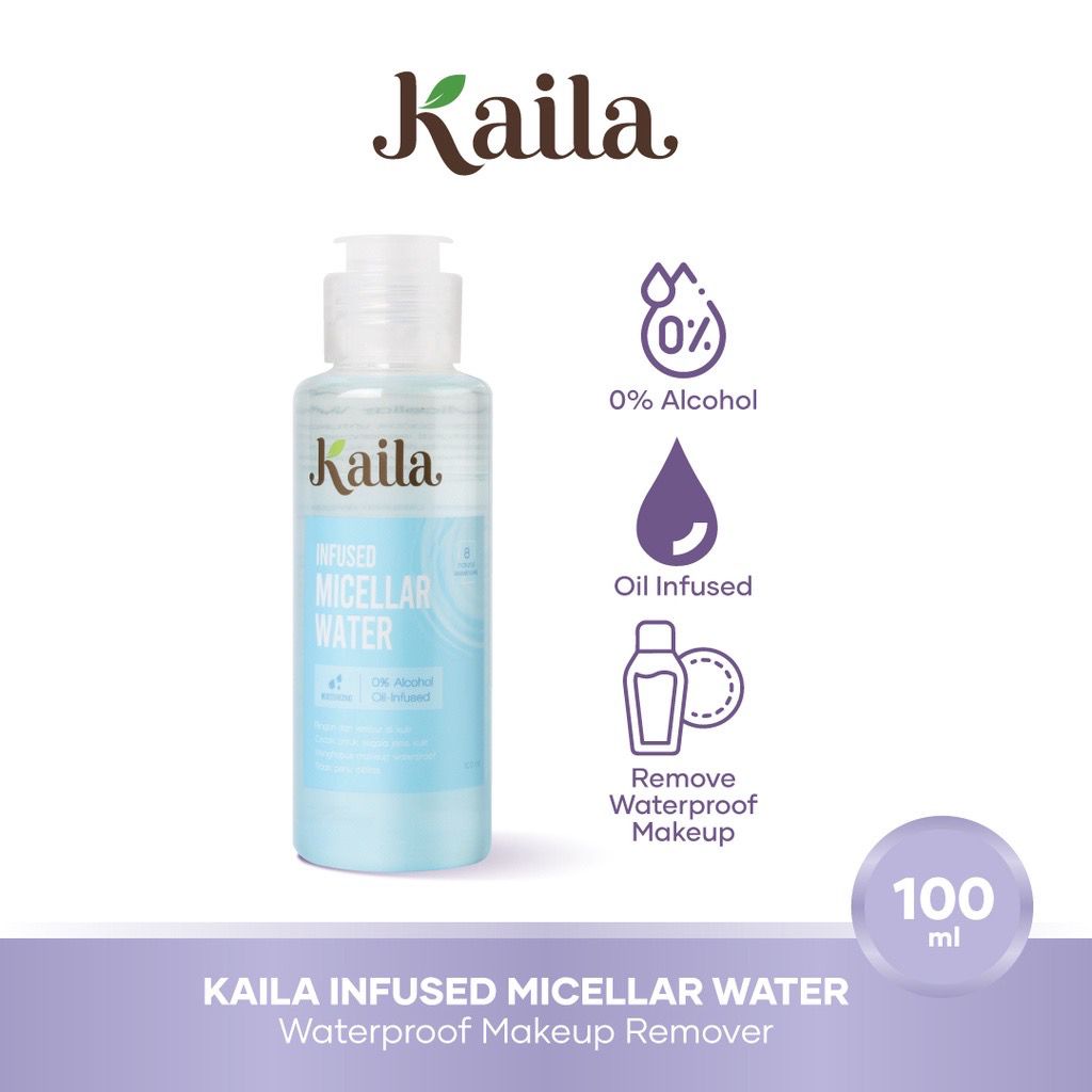 BPOM KAILA Micellar Hydrating Water | Makeup Remover with Niacinamide Infused Micellar Water Pembersih Make Up