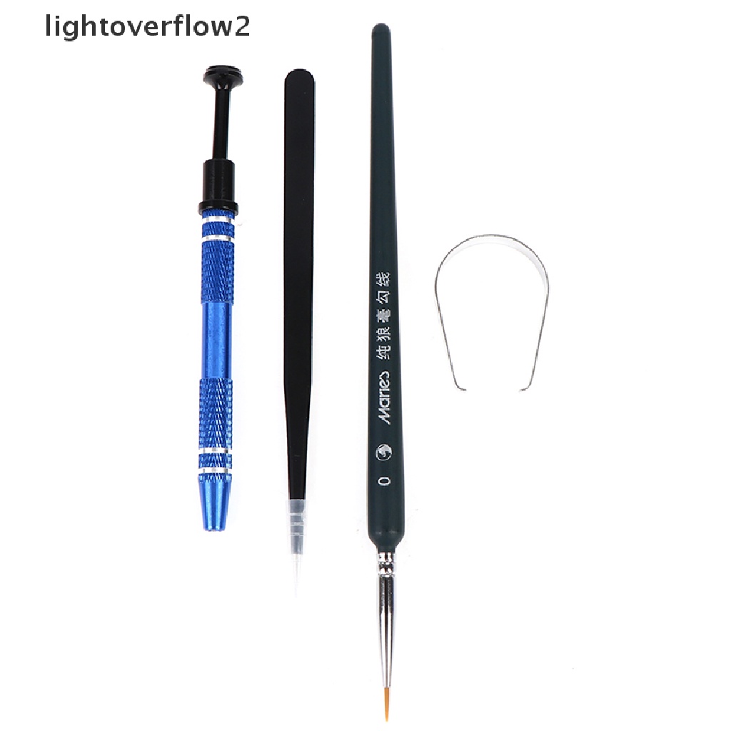(lightoverflow2) 4pcs / set Alat Lube Brush + Pinset + Switch Stem Holder Untuk Keyboard