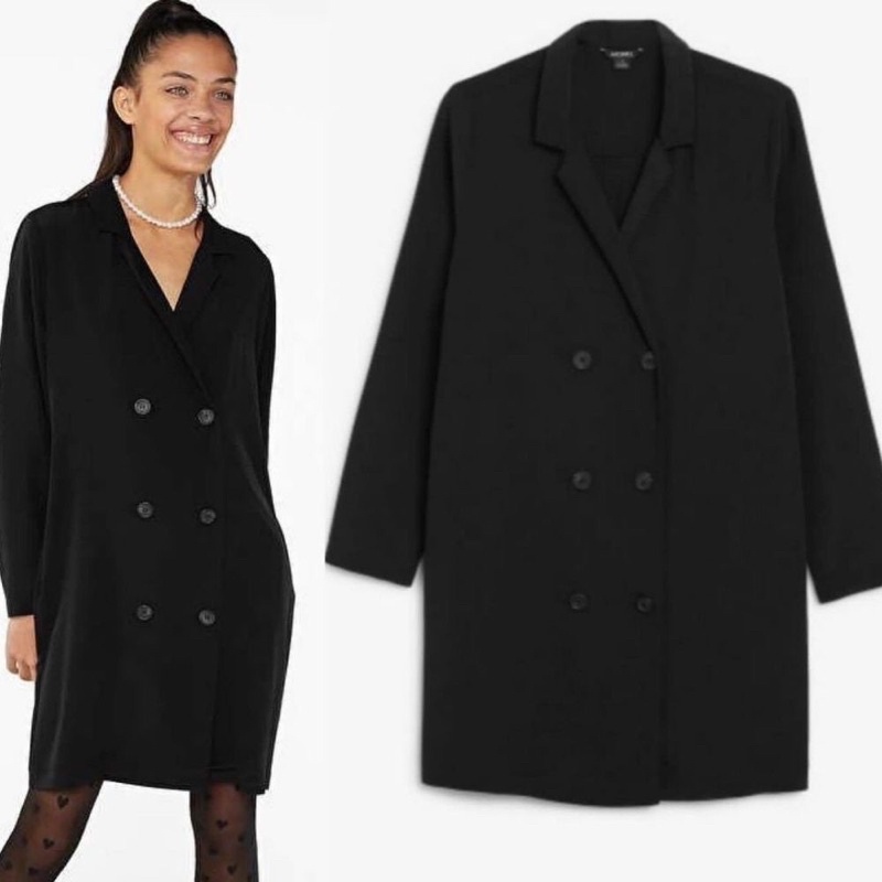 LONG BLAZER DRESS MONKI BLACK