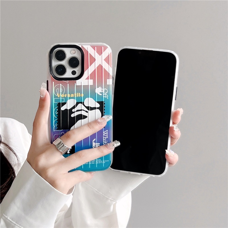 Soft Case TPU Motif Graffiti OFF WHITE 3D Untuk IPhone 13 12 11 Pro Max