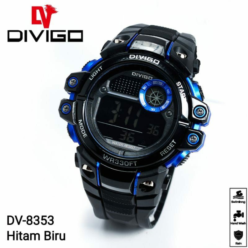 Jam Tangan Divigo 8353 Original Waterproof Kasual Terlaris Pria Rubber