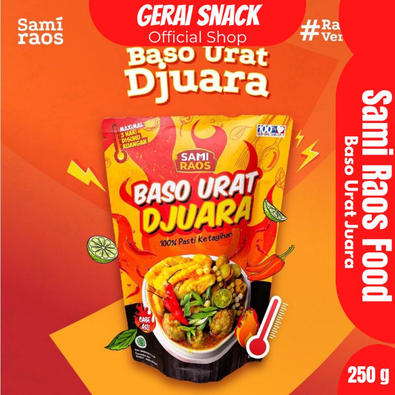 Baso Urat Djuara SAMI RAOS Extra HOT 100 % Ketagihan 220 Gram