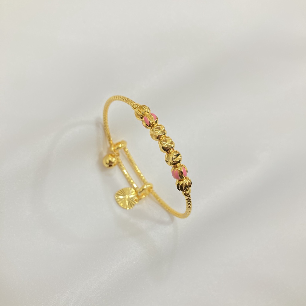 Gelang Anak Warna 24 Karat Flexible Perhiasan Lapis Emas