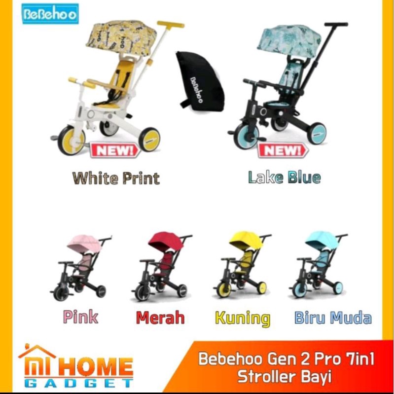 BEBEHOO GEN 2 7IN1 SMART FOLDING TRIKE STROLLER - Sepeda Bayi