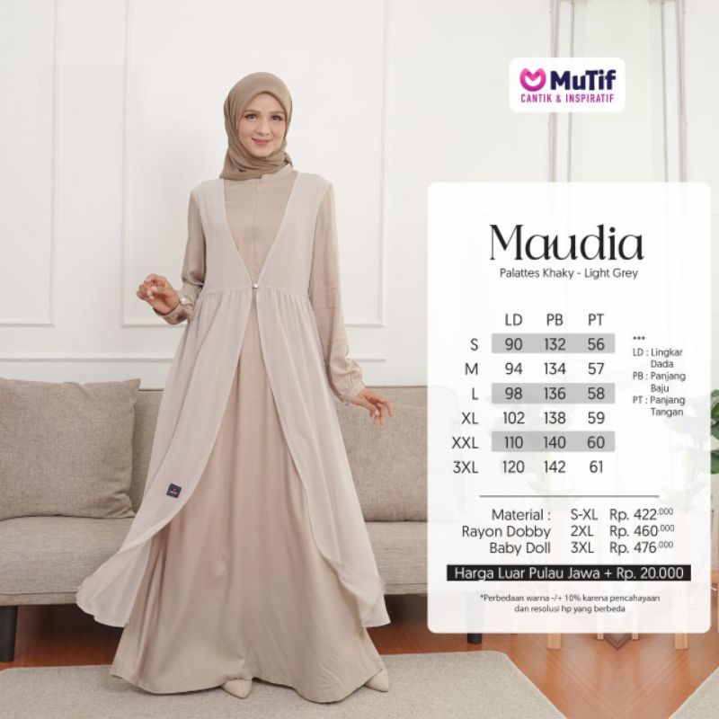 SARIMBIT MUTIF 2023 SARIMBIT MAUDIA PALATTES KHAKY LIGHT GREY GAMIS MAUDIA KOKO MUZAYYAN