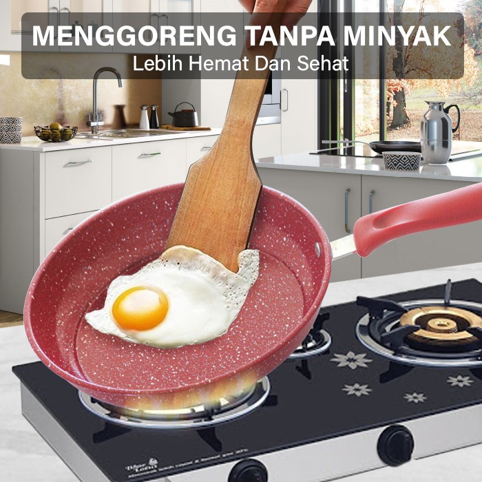 GM Bear Wajan Set Penggorengan Merah isi 2psc 1240 - Frying Pan Set Red