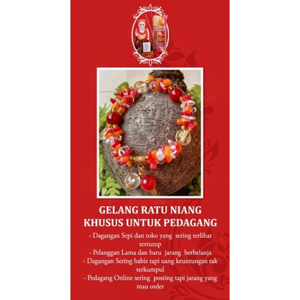 Gelang Hoky Kristal Ratu Niang Crystal Red Cornelian