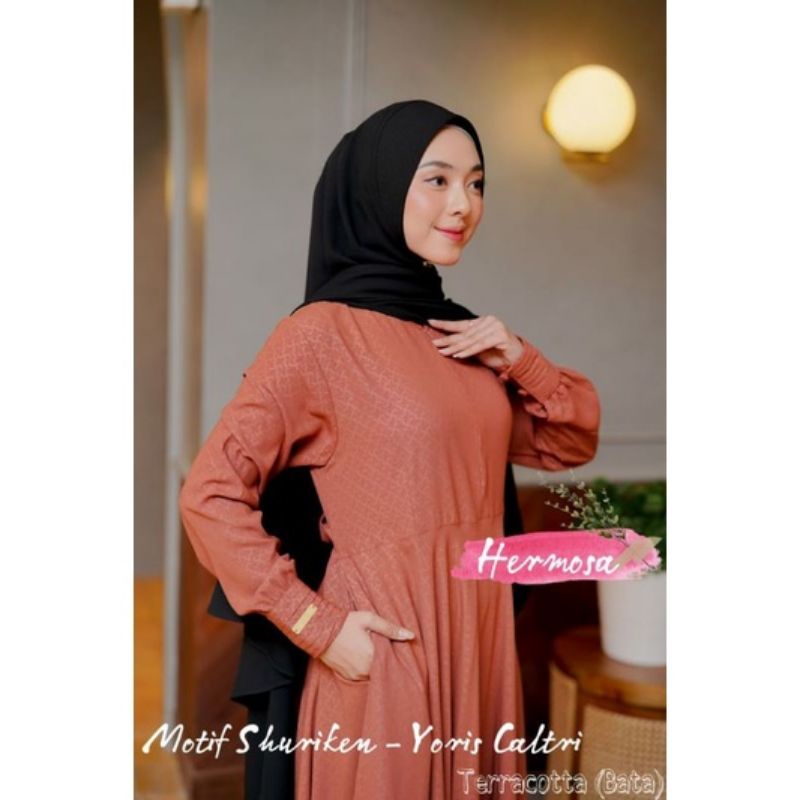 Gamis Hermosa Original Yoris Caltri Shuriken Terracotta