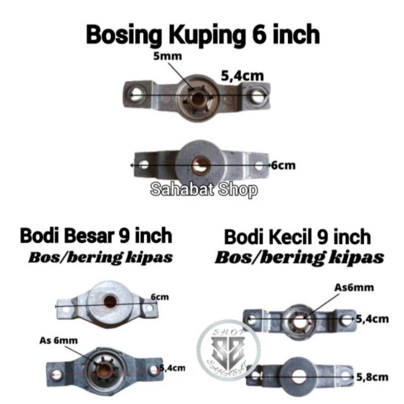 BOS BOSING KUPING / BUSHING KIPAS ANGIN MEJA DUDUK 6 9 INCH MULTI