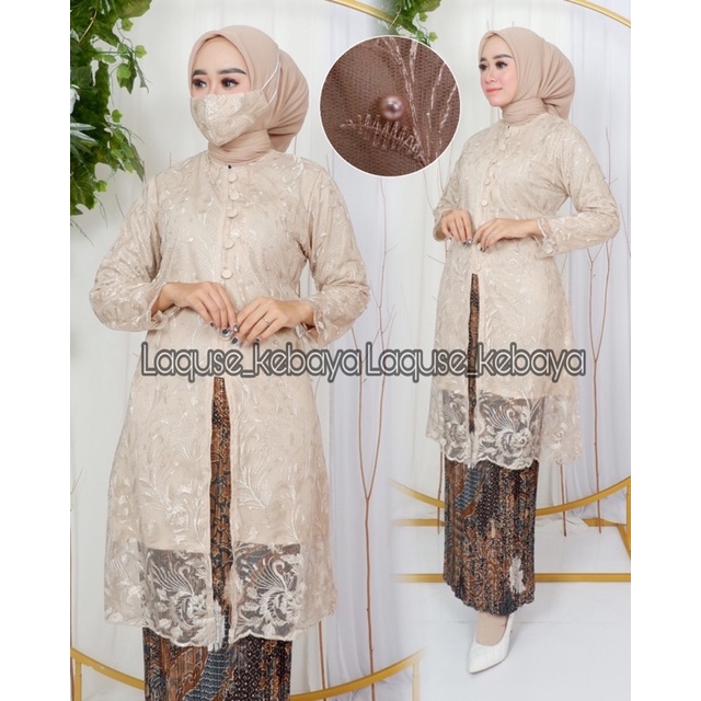 Set Kebaya Tunik Kancing Seribu Stelan Kebaya Model Kancing Set Kebaya Tunik Busui Kebaya Modern Terlaris Baju Kondangan By Laquse_Kebaya