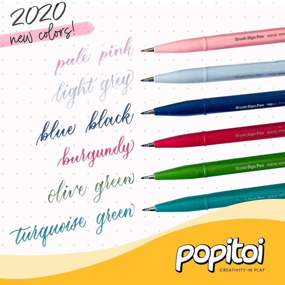

☂ Pentel Touch Brush Sign Pen Fude - Color Warna Spidol Marker Kaligrafi ㄶ