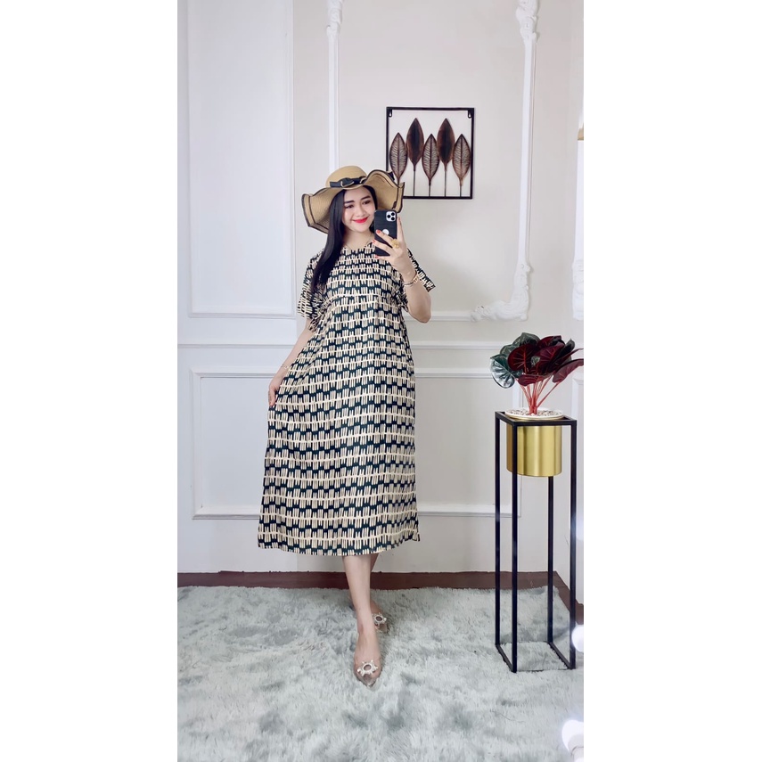 NAUREEN DRESS CHIBI MOTIF TERBARU TALI SAMPING SLETING DEPAN BUSUI