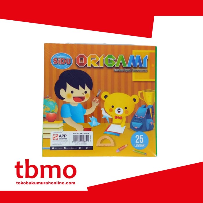 

TBMO KERTAS ORIGAMI KS-25-T 14X14CM SINAR DUNIA / KERTAS LIPAT