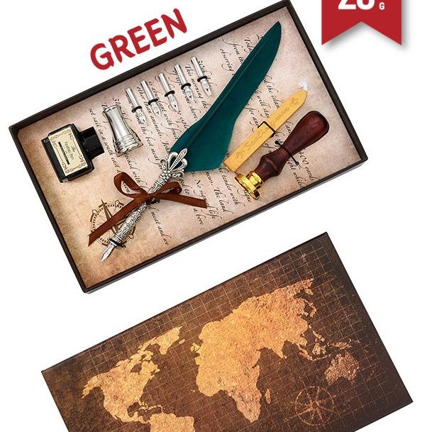 

Trend - MIZU HANEPEN WAX SEAL Calligraphy Set Feather Quill Dip Pen Bulu 6 Nibs Ink Tinta Lilin Stempel . . . . .