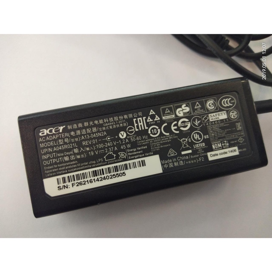 Adaptor Charger Original Acer Notebook Chromebook C731 C731T 11 C730 C730E C735 N7 Series