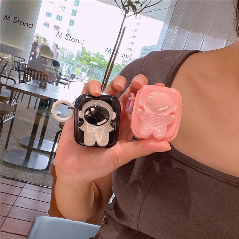 Casing Cover Silikon Astronot DIY Kompatibel Untuk Apple Airpods Pro1 2 3 Wirless Bluetooth Earphone Cases Compatible Untuk Air Pods Pro Aksesoris Pelindung