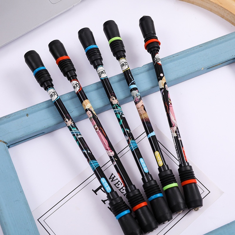 COD ❤️ Pen Puter Spinner Toys/ Spinning Pen/ Pulpen Putar Spinner/ Bolpoin Anti Slip Untuk Anak / Dewasa Anti Stress Rotating Pen Impor Harga Rendah-Bellamy's-New💥 F-Random